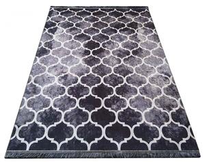 Czarny prostokątny dywan we wzory - Herold