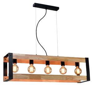 Industrialna lampa wisząca z drewnianymi elementami - T022 - Werik