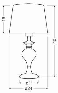 Klasyczna lampa stołowa ze srebrnym abażurem - T030 - Tokis