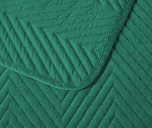 Narzuta aksamitna zielona z wzorem ARROW VELVET Rozmiar: 200 x 220 cm