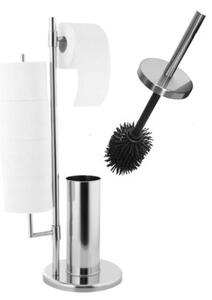Stojak WC Estiva Round Chrome chromowany 3w1 uchwyt na papier rolki i szczotka WC 1 szt