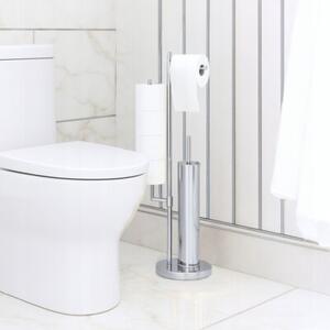 Stojak WC Estiva Round Chrome chromowany 3w1 uchwyt na papier rolki i szczotka WC 1 szt