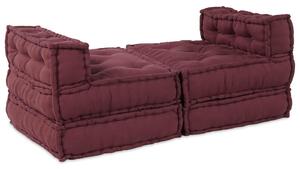 Modularna jednostka sofy 4 pcs Bordowy tkanina