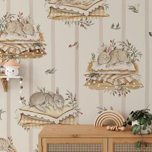 Tapeta do pokoju dziecka Royal Bunnies - Śpiące króliczki