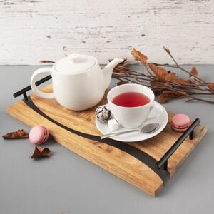 Taca do serwowania drewniana z uchwytami RIVER 42x20x4,5 cm