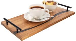 Taca do serwowania drewniana z uchwytami RIVER 42x20x4,5 cm