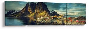 Obraz wioski rybackiej w Norwegii (170x50 cm)