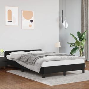 Rama łóżka z zagłówkiem, czarna, 120x200 cm, sztuczna skóra