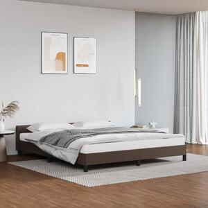 Rama łóżka z zagłówkiem, brązowe, 160x200 cm, sztuczną skórą