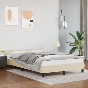 Rama łóżka z zagłówkiem, kremowa, 120x200 cm, sztuczna skóra