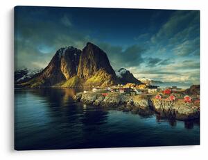 Obraz wioski rybackiej w Norwegii (70x50 cm)