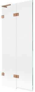 Mexen Lunar L parawan nawannowy 2-skrzydłowy lewy 80 x 150 cm, transparent, miedź szczotkowana - 897L-080-100-65-00-L