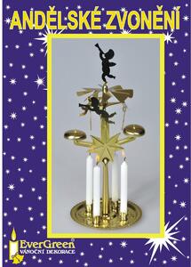 Ruchoma dekoracja, świecznik z dzwonkami złoty