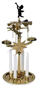 HTH Ruchoma dekoracja, świecznik z dzwonkami wys. 30 cm, złoty