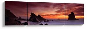Obraz zachodu słońca na wybrzeżu (170x50 cm)