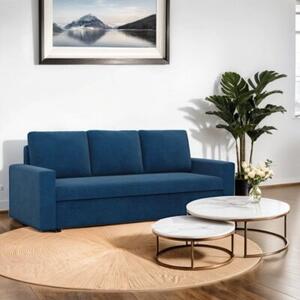 Kanapa 3 osobowa, BLOM, sztruks, 220x92x92 cm, granatowy | TYLETEGOTU