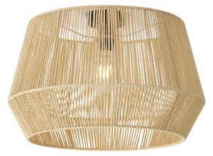 Lampa sufitowa czarna z beżowym abażurem z liny 50/50/30 - Cyl