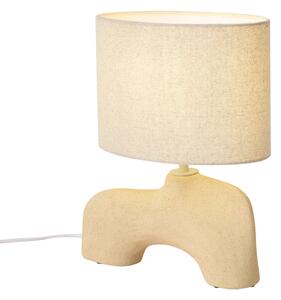 Lampa stołowa Wabi Sabi beżowa z lnianym abażurem 35cm - Florence