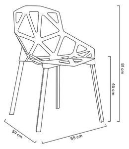 Modesto Krzesło Split Mat Czarne - Polipropylen, Podstawa Metalowa