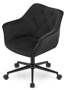Krzesło biurowe COPA aksamit fotel obrotowy na kółkach czarne
