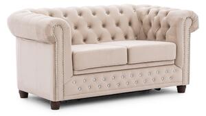 Beżowa aksamitna rozkładana sofa 148 cm York Blik – Ropez