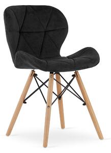 Krzesło Eliot czarne tapicerowane aksamitne bukowe nogi