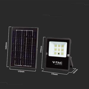 Projektor LED Solarny V-TAC 6W Pilot, AUTO, Timer IP65 VT-55050 6400K 400lm
