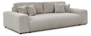 Jasnoszara sztruksowa rozkładana sofa ze schowkiem 260 cm Justin – Ropez