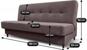 Wersalka RozkÅadana Sofa Z FunkcjÄ Spania Dwuosobowa Welur BrÄ z ARUBA 2