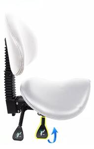 Krzesło obrotowe z oparciem i siodłem w 2 kolorach-białe