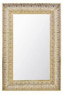 Lustro ścienne wiszące 60 x 90 cm dekoracyjna metalowa rama złote Dehradun Beliani