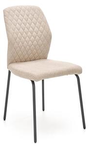 Beżowe pikowane krzesło tapicerowane - Rimo