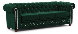 Zielona aksamitna rozkładana sofa 203 cm York Blik – Ropez