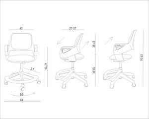 Ergonomiczny fotel dla dzieci ROOKEE jasny szary tkanina