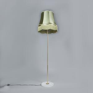 Lampa podłogowa Retro mosiądz klosz zielony Granny 45cm - Kaso Oswietlenie wewnetrzne