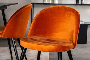 Venture Home Krzesła Velvet, 2 szt., aksamitne, czarno-pomarańczowe