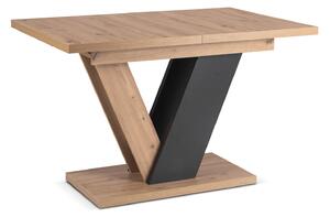 Stół Prostokątny Rozkładany CLARK 120-160 cm Dąb Artisan/Czarny Nowoczesny Loft