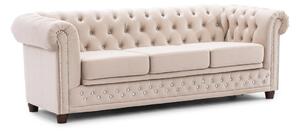 Beżowa aksamitna rozkładana sofa 203 cm York Blik – Ropez