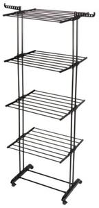 Suszarka na pranie metalowa czarna pionowa na kółkach XXL 74,5x64x225 cm