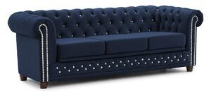 Niebieska aksamitna rozkładana sofa 203 cm York Blik – Ropez