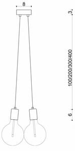 Biała lampa pająk Loft multi metal line X2 lampa wisząca KOLOROWE KABLE