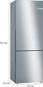 Lodówka BOSCH KGE49AICA 201cm Stal nierdzewna