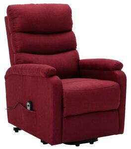 Fotel podnoszony, rozkładany, winna czerwień, obity tkaniną