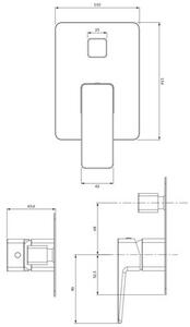 Bateria wannowa podtynkowa OMNIRES Parma PM7435 Chrom/Biały