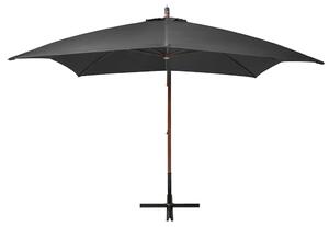 Parasol ogrodowy wiszący, na jodłowym słupku, antracyt, 3x3 m
