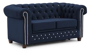 Niebieska aksamitna rozkładana sofa 148 cm York Blik – Ropez