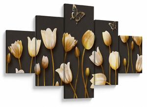 Obraz - Tulipany - abstrakcja (125x70 cm)