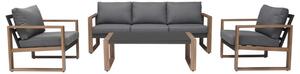 Zestaw Mebli Ogrodowych DUISBURG Sofa Fotel Stolik ANTRACYT / BRĄZOWY