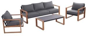 Zestaw Mebli Ogrodowych DUISBURG Sofa Fotel Stolik ANTRACYT / BRĄZOWY