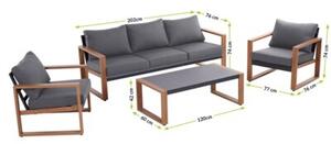 Zestaw Mebli Ogrodowych DUISBURG Sofa Fotel Stolik ANTRACYT / BRĄZOWY